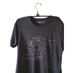 Light Label TShirt Womens Sz Large Black Graphic Mystical Universal Univers